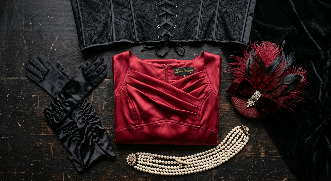 Sélection de vêtements et accessoires Louise Vintage d'inspiration burlesque.